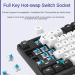 Lychee Gaming C98PRO Bàn Phím Cơ Không Dây Tùy Chỉnh 2.4g Bluetooth Có Dây Ba Chế Độ Màn Hình Hiển Thị Núm 98 Phím RGB Chiếu Sáng Bé Gái Trò Chơi Văn Phòng — ảnh 4