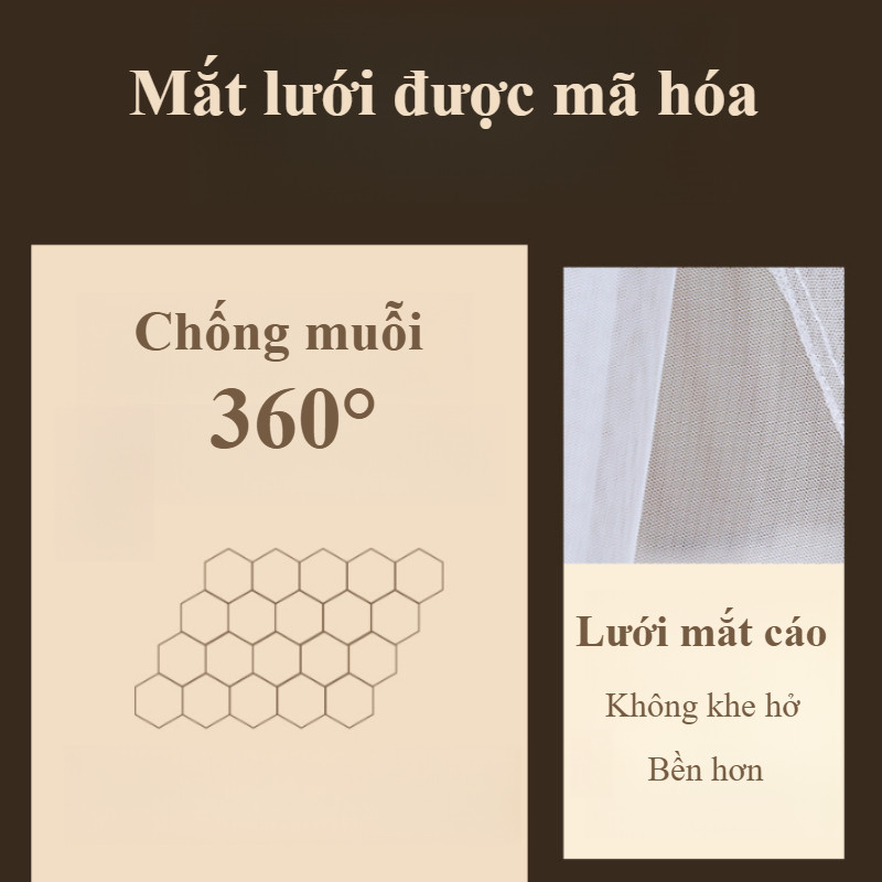 Màn Chụp Chống Muỗi Kiểu Công Chúa - Thiết Kế Vòm Tròn Lãng Mạn, Dễ Dàng Lắp Đặt Không Cần Giá Đỡ