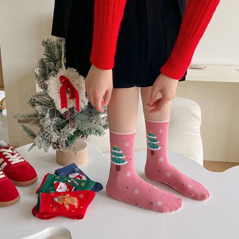 Tất Cotton Sáng Tạo Thu Đông - Vớ Ông Già Noel Cho Mùa Giáng Sinh