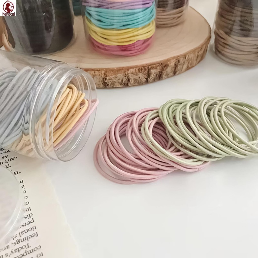 100 Dây Buộc Tóc Nữ Màu Đen Mềm Mại, Phù Hợp Với Tóc Xoăn Dày, An Toàn Cho Tóc