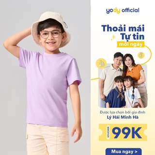 Áo thun trẻ em YODY kiểu dáng basic trơn vải cotton mềm mại thấm hút tốt từ 2-9 tuổi TSK7239