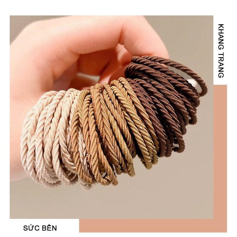 M6 Set 100 Dây Buộc Tóc Gao Su Go Giãn Thời Trang Hàn Quốc MALAN