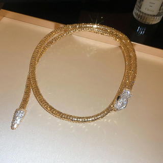 Pháp nhẹ nhàng sang trọng serpentine kim cương đính đá vòng cổ từ thích hợp thiết kế đơn giản cảm giác xương đòn dây chuyền thời trang cao cấp cảm giác trang sức nữ