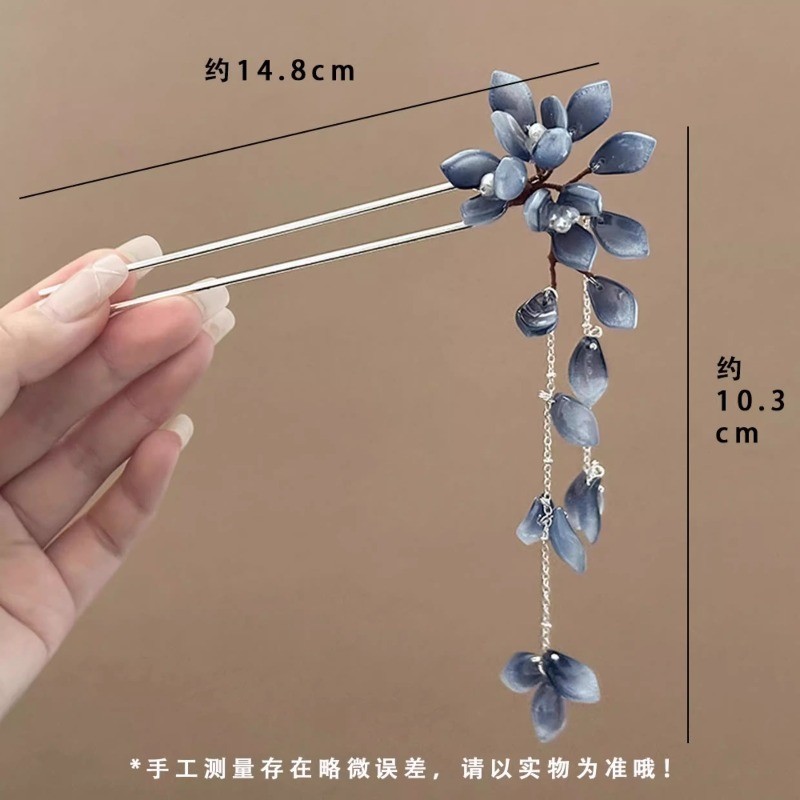 MAUROPOLI - Kẹp tóc hoa cổ điển và mũ Hanfu cao cấp, phụ kiện tóc sườn xám dành cho cô gái
