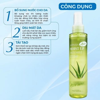 [Y284b] [HỎA TỐC] Xịt khoáng lô hội Aspasia Moist Up Face Mist Hàn Quốc 150ml - Nha đam dưỡng trắng da, giữ ẩm