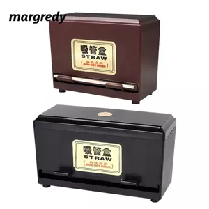 MARGREDY Đẩy Ống Hút, Hộp Bảo Quản Màu Đen Ổ Cắm Có Thể Điều Chỉnh, Hộp Đựng Đũa Nhựa Di Động Nhà Hàng Quán Cà Phê