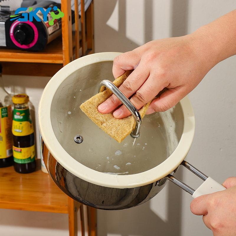 Miếng cọ rửa sợi dừa GKY 10 miếng đệm làm sạch hiệu suất cao không dệt có thể tái sử dụng cho nhà bếp gia đình và nồi bát đĩa Dụng cụ GKY