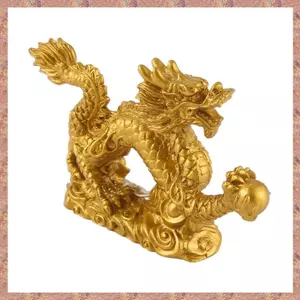 Tượng Rồng Vàng Cung Hoàng Đạo Trung Quốc Trang Trí Động Vật Trang Trí Nhà Cửa (R F C V)