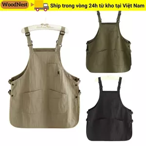 Tạp dề bảo hộ lao động phục vụ WOODNEST, Tạp dề vẽ tranh chống vết bẩn chống thấm nước, Quần yếm làm việc phong cách Nhật Bản gia đình cho thợ cắt tóc quán cà phê
