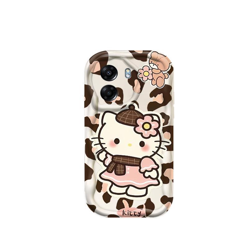 Ốp Silicon Hoạt Hình Cho OPPO A5X A6 Pro A6X 4G 5G 3D Thẩm Mỹ Mềm Ốp lưng TPU Da Báo Kitty Ốp Lưng Chống Sốc