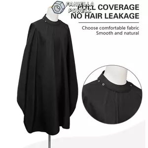 FANIELLAPOWELL Barber Cape, Vải cắt tóc khóa ẩn chống thấm nước, Áo khoác làm tóc đường viền cổ bằng silicon bền