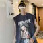 High Street Thời Trang Cao Cấp Geisha In Hình Chui Đầu Cổ Tròn Thời Trang Top Áo Vest Hợp Thời Trang Nam Nữ Cùng Phong Cách BF