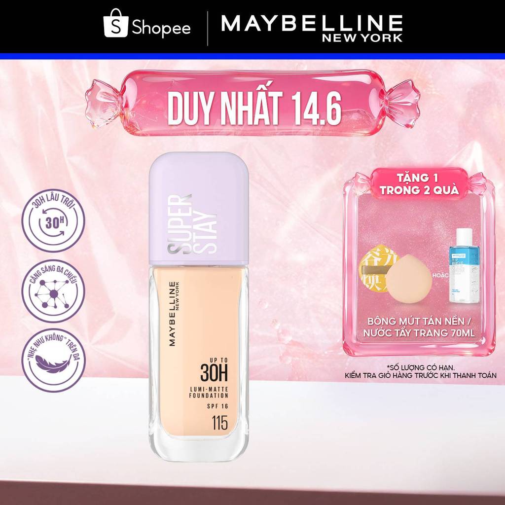 Kem nền bắt sáng Superstay Lumi Matte 30H che phủ siêu nhẹ mặt Maybelline New York 35ml [MỚI]