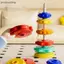 AA 1 Bộ Bé Quay Staing Đồ Chơi Xếp Hình Montessori Xoay Cầu Vồng Tháp Trẻ Em Phát Triển Kỹ Năng Vận Động Trò Chơi Trẻ Em Tặng VN