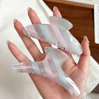 Kovoi / Phong Cách Hàn Quốc Lấp Lánh Sọc Gripping Kẹp Tinh Tế Cảm Giác Cao Cấp Bán Trong Suốt Kẹp Cá Mập Tình Yêu Tất Cả Trận Đấu Kẹp Tóc