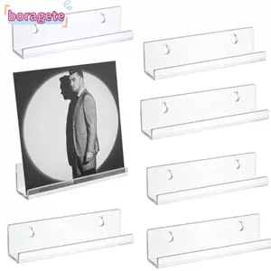 Kệ CD BORAGETE, Giá đỡ hiển thị bản ghi 4 / 7 / 12 inch bằng Acrylic, Giá lưu trữ Album ghi âm treo tường sáng tạo