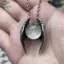 Springevenstar Punk Retro Màu Bạc Cánh Ma Tròn Mịn Đá Cra Pha Lê Mặt Dây Chuyền Nelace Cho Nữ Cá Tính Trang Sức Phụ Kiện Quà Tặng Springevenstar