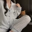 Đồ Ngủ Quần Dài Dài Tay Cotton Đám Mây Hoạt Hình Mùa Xuân Thu Cho Nữ Áo Cardigan Cổ Bẻ Ngọt Ngào Kiểu Nhật Đồ Mặc Nhà