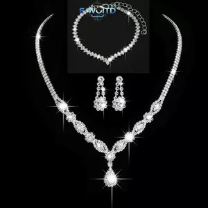 E-WOITD Nữ Thời Trang Móng Vuốt Dây Xích Cutout Nelace Bông Tai Bộ Trang Sức Cô Dâu Trang Sức Trang Sức Tiệc Cưới Ngày Lễ Quà Tặng E-WOITD