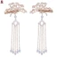 Kẹp tóc tua rua ngọc trai HanfuStyle, Barrette mặt kim loại hợp kim có viền ngọc trai giả, Phụ kiện kẹp tóc chống rỉ sét cho trang phục Hanfu Tạo kiểu lễ hội đám cưới