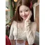 Áo thun dài tay cổ chữ V cổ chữ V Pure Desire Style Hot Girl dành cho nữ ren cao cấp Slim-