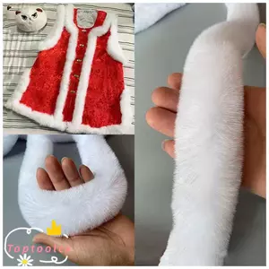 TOPTOOLCX Lông Ruy Băng Khăn Cắt Tỉa Ruy Băng May Lông Thỏ Giả Lông