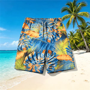 2026 Quần short bơi đi biển khô nhanh phong cách Hawaii mới in 3D unisex