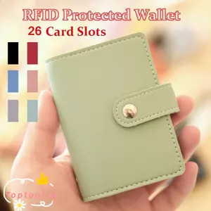 TOPTOOLCX 26 Khe Cắm Thẻ Tín Dụng Ví Mỏng Màu Kẹo RFID Chặn