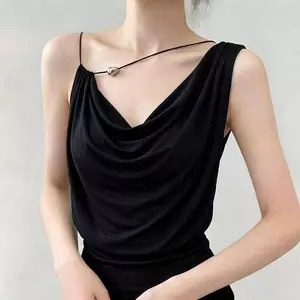 Hot Girl Style Fishbone Swing Collar Camisole Filigree Eo Phiên bản vừa vặn Bốn mùa Mặc bên trong Trang phục bên ngoài