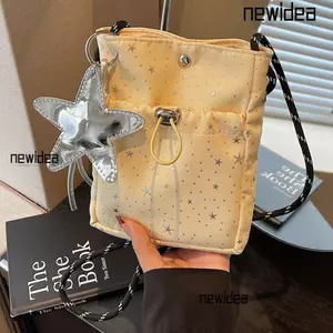 Túi Điện Thoại NEWIDEA, Với Ngôi Sao Bạc Charm Y2K In Hình Ngôi Sao, Dây Rút Vải Sling Ví Mùa Hè