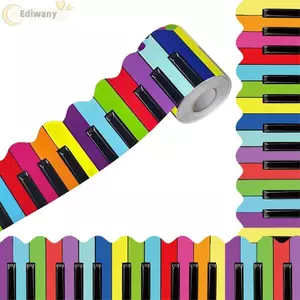EDIWANY 1 Cuộn Bảng Phấn Biên Giới, Giấy DIY Biên Giới, Đàn Piano Nhạc Sáng Tạo 7.5cm 10Meter Nhãn Dán Trang Trí Thủ Công