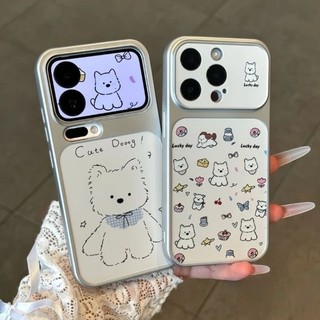 Dễ Thương Màu Xanh Sọc Bib Chó Trường Hợp Điện Thoại Cho iPhone 17 16 15 14 13 12 11 Pro Max 16 15 14 Plus