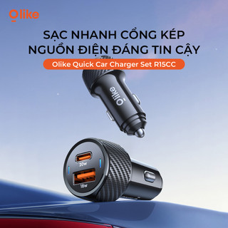 Olike R15 Sạc Ô Tô 38W Sạc Nhanh PD SuperVOOC, Cổng Lightning Type-C, Dùng Cho iPhone Samsung Xiaomi iPad