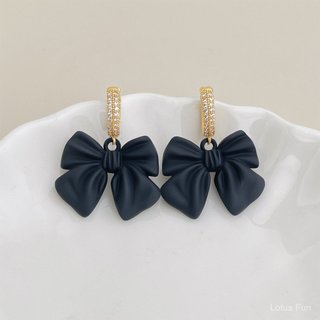 Phong Cách Mới Sơn Zircon Nơ Bông Tai Thời Trang Phóng Đại Cao Cấp Thanh Lịch Ngọt Ngào Cô Gái Tính Khí Niche Bông Tai