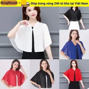 Khăn choàng voan SNUGHOUSE, Khăn choàng vải tuyn thoáng khí nhiều màu, Áo khoác ren mỏng Quần áo chống nắng ngắn dành cho nữ