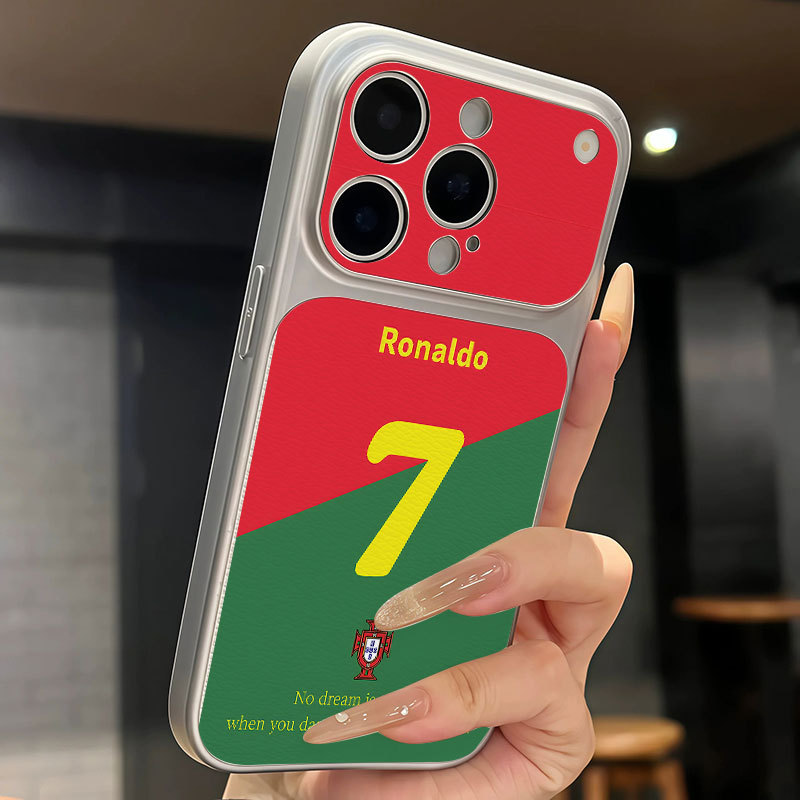 Ốp lưng iPhone Họa tiết da phong cách mạ Bồ Đào Nha Số 7 iPhone 17 16 15 14 13 12 11 Pro Max Plus Max