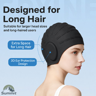 [COD] Mũ Bơi Silicone Dùng Được Cho Người Lớn Nam Nữ Ngăn Nước - Bịt Tai - Chùm Búi Tóc