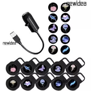 NEWIDEA Dreamy Butterfly Starry Sky Lamp, Galaxy Theme Mini Đèn chiếu LED di động, Chủ đề đại dương 3 / 6 / 10 Tấm đèn có thể thay thế Đèn bầu trời đầy sao Chiếu sáng xung quanh