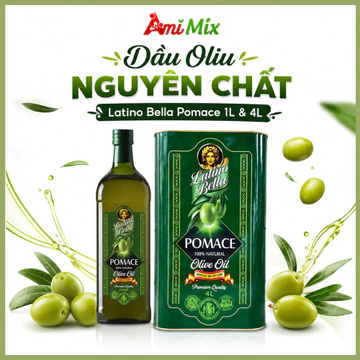 Dầu Oliu Latino Bella Pomace Nguyên Chất 1L & 4L - Dầu Oliu Đa Dụng, Tốt Cho Sức Khỏe