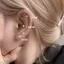 PNPIA- 316L Thép không gỉ Xoắn Xuyên Sao Bông Tai Nữ 1 Xu Hướng Zircon Lobe Rook Sụn Tai Trang Sức Phụ Kiện Cơ Thể