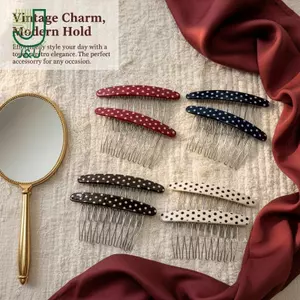 Retro Chấm Bi Tóc Sidebs Vintage Nhiều Màu Nữ Cô Gái Phụ Kiện Tóc Giữ An Toàn Cho Đi Chơi Hàng Ngày