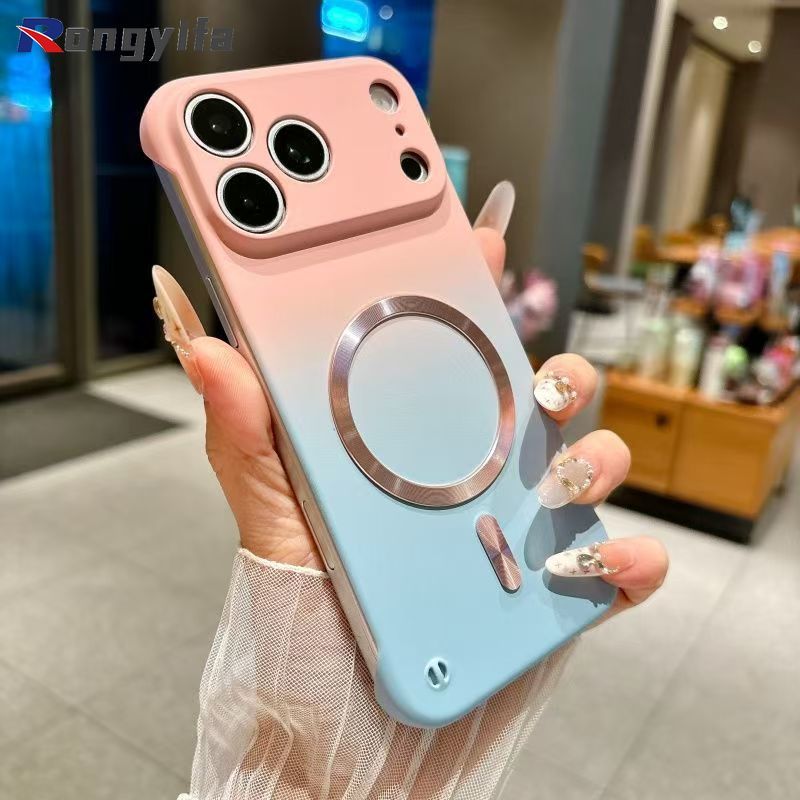 Ốp Điện Thoại Từ Tính Không Khung Cho Huawei Nova 12 11 10 Honor 300 200 100 90 Pro Magic 7 6 5 Pro 5G 4G Vỏ Dễ Thương Chuyển Đổi Đơn Giản Tản Nhiệt Vỏ Sạc Không Dây Cứng