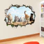 3d Ba Chiều Mèo Dán Tường Phòng Khách Tivi Nền Có Thể Tháo Rời Giấy Dán