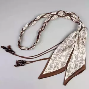 Khăn lụa bện thắt lưng mỏng dành cho nữ Cao cấp phong cách dân tộc Bohemian Đầm trang trí có dây thắt lưng Jeans