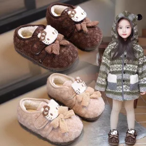Giày nữ Bella Kitty mèo dễ thương mẫu mới 2026, giày tuyết giữ ấm mùa đông có lót lông cừu