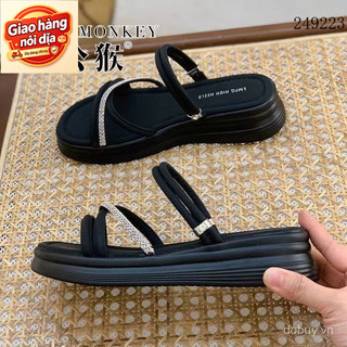 Giao hàng nội địa từ Việt Nam Gonghou Chính Hãng 2 Cánh Đi Biển Dép Nữ Mùa Hè Mới Thời Trang Đa Năng Cổ Tích Phong Cách Thoải Mái Bằng Chiều Cao Tăng Dép
