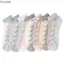 Tất lụa thủy tinh pha lê YUJUNI, Tất lụa ren, Tất ngắn Jacquard trong suốt thoáng khí chất lượng cao