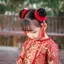 PNPIA- 2 Cái / bộ Trẻ Em Dễ Thương Tết Nguyên Đán Dây Buộc Tóc Co Giãn Bé Gái Đáng Yêu Dây Cao Su Mềm Trẻ Em Phụ Kiện Tóc