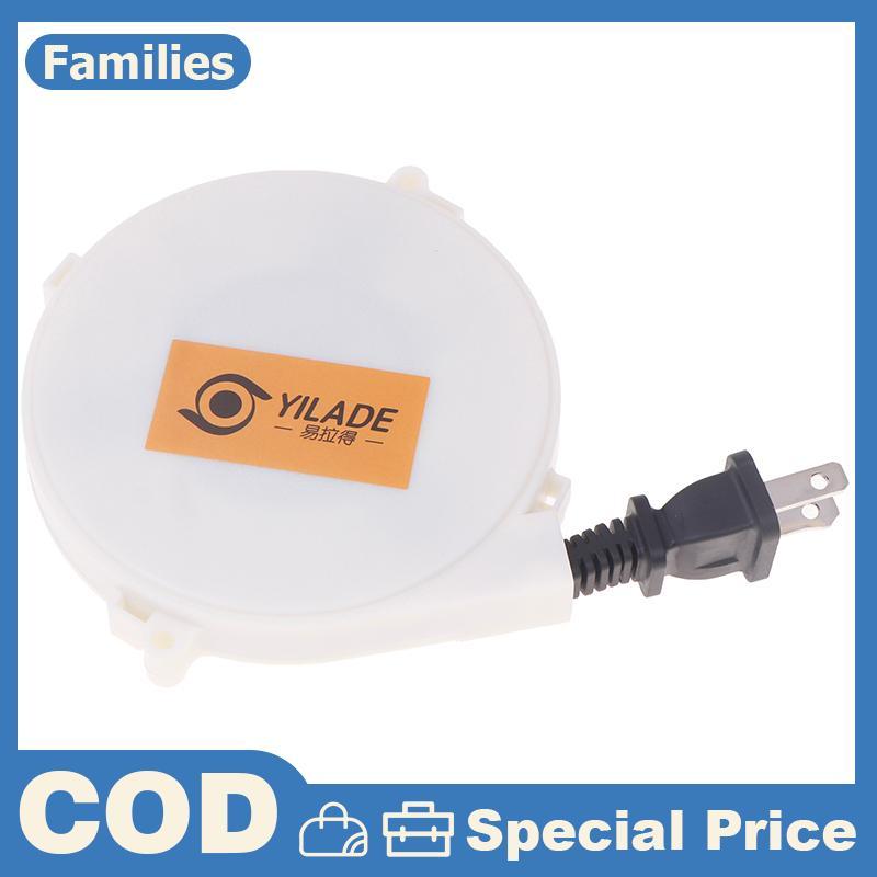 Cáp cuộn dây điện có thể thu vào tự động 220v Dây cắm trại Cuộn dây điện Cáp tay áo US EU Cắm cuộn cáp 1.6m