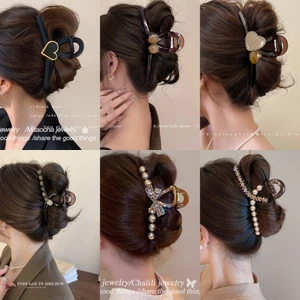 Kẹp Tóc Retro Pháp Tính Khí Ánh Sáng Sang Trọng Đầu Bóng Kẹp Tóc